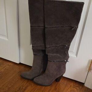 Shoe Dazzle Women's Over-the-Knee Suede Boots in Dark Brown